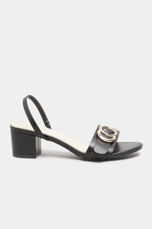 LIMITED COLLECTION Black Buckle Slingback Block Heeled Sandal In Wide E Fit | Yours Clothing 3