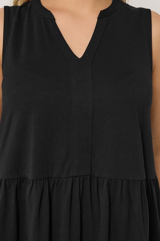 Yours Plus Size Black Tiered Vest Top | Yours Clothing 4