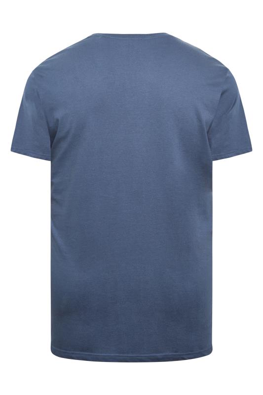 BadRhino Big & Tall Blue Plain T-Shirt | BadRhino 4