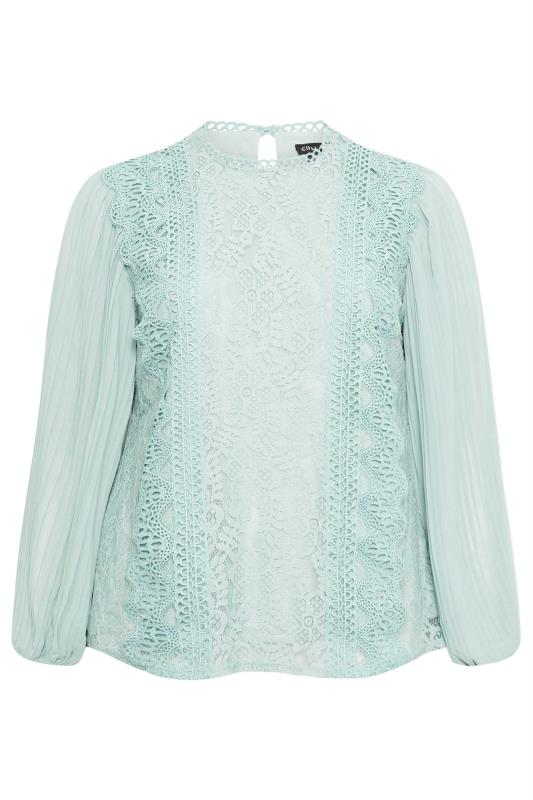 City Chic Blue Pleated Blouse 5