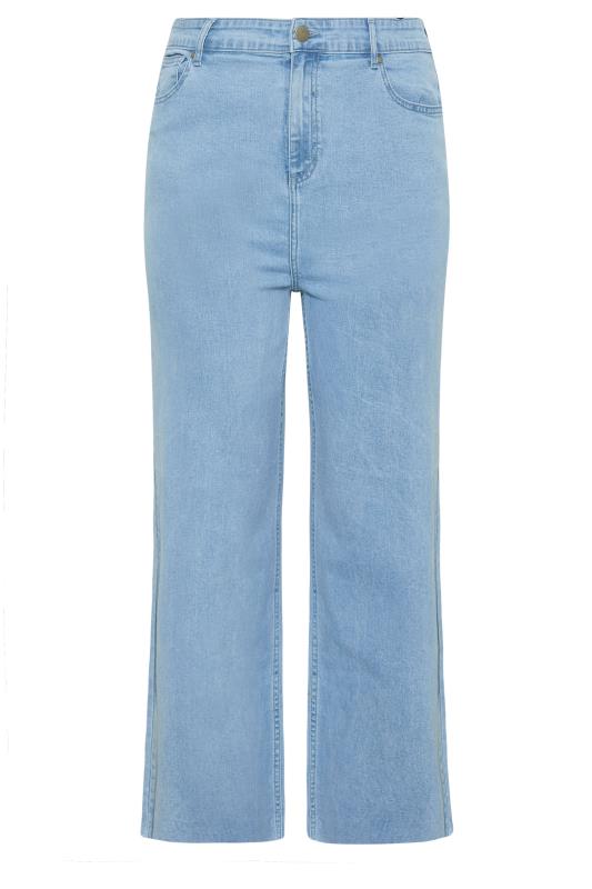 Plus Size Blue Stretch Wide Leg Jeans | Yours Clothing 4