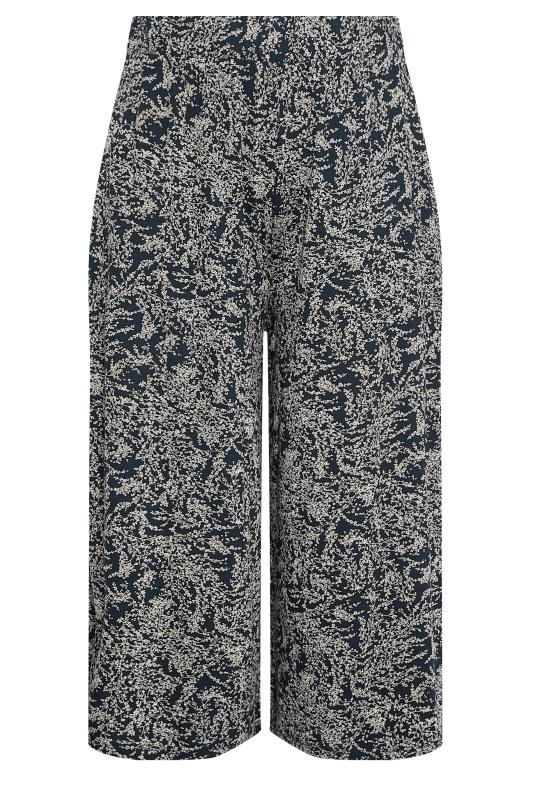 YOURS Plus Size Blue Ditsy Floral Print Midaxi Culottes | Yours Clothing 5