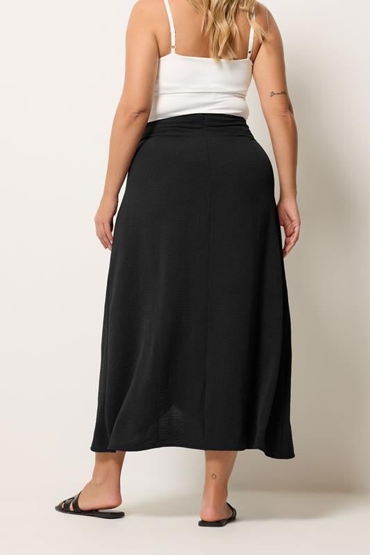 YOURS Plus Size Black Wrap Skirt | Yours Clothing 2