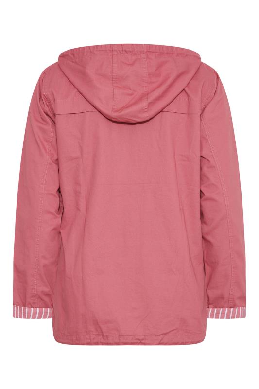 Plus Size Pink Contrast Parka Jacket | Yours Clothing  8