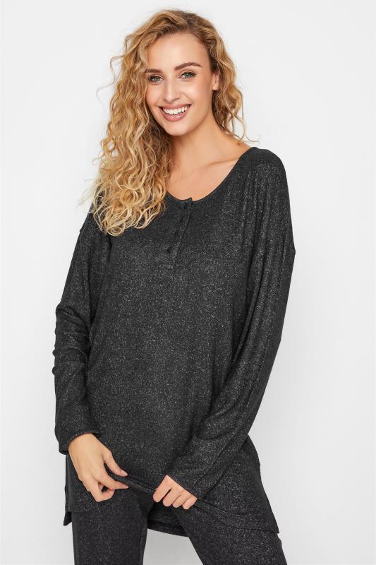 LTS Charcoal Grey Henley Soft Touch Lounge Top_A.jpg