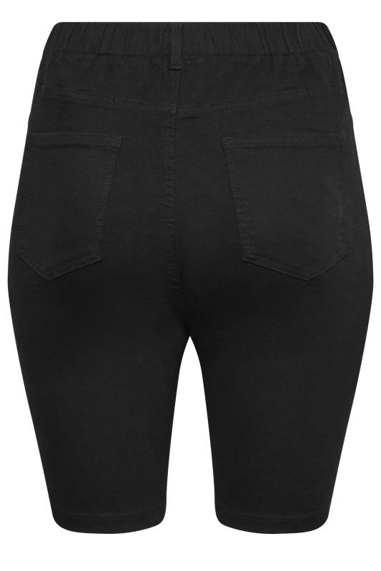YOURS Plus Size Black Pull On Denim Cycling Shorts | Yours Clothing 5