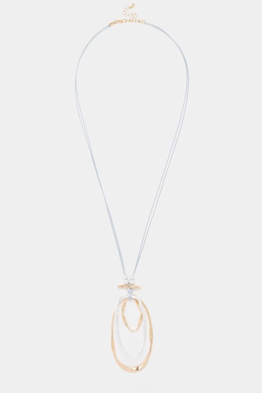  Sautoir doré et argenté à pendentif