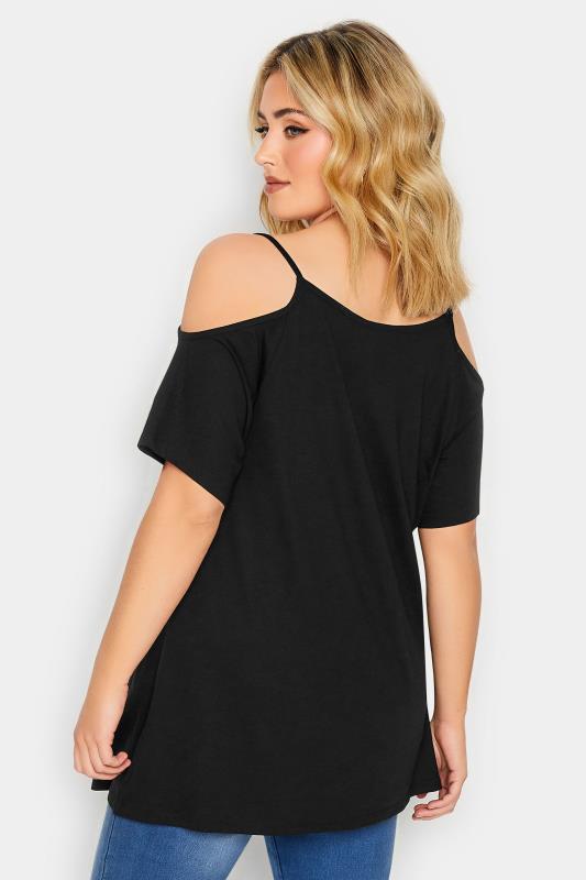 YOURS Plus Size 2 PACK Black Cold Shoulder T-Shirts| Yours Clothing  4