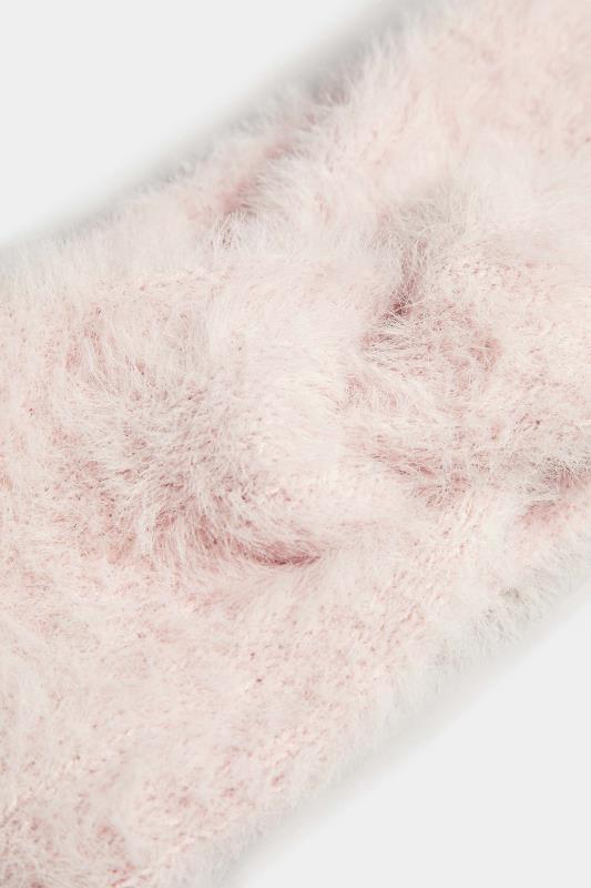 Pink Faux Fur Twist Headband | Yours Clothing 4
