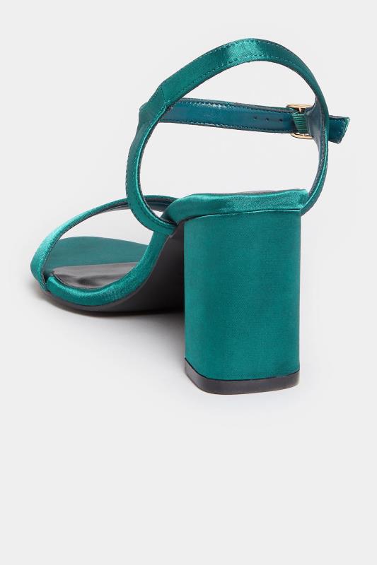 LIMITED COLLECTION Dark Green Block Heel Sandal In Extra Wide EEE Fit 4