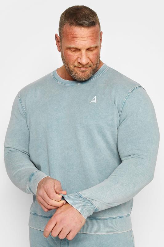 Men's  STUDIO A Big & Tall Blue Washed Sweatshirt