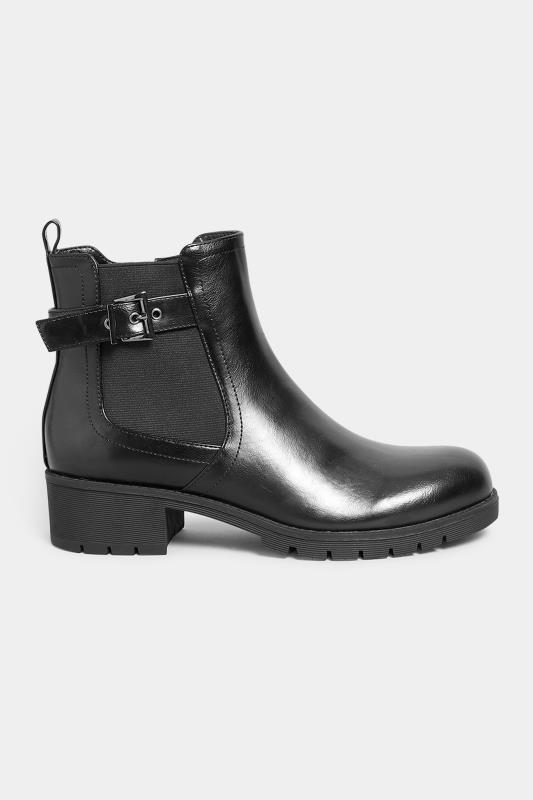 LTS Black Buckle Ankle Boots In Standard D Fit 3