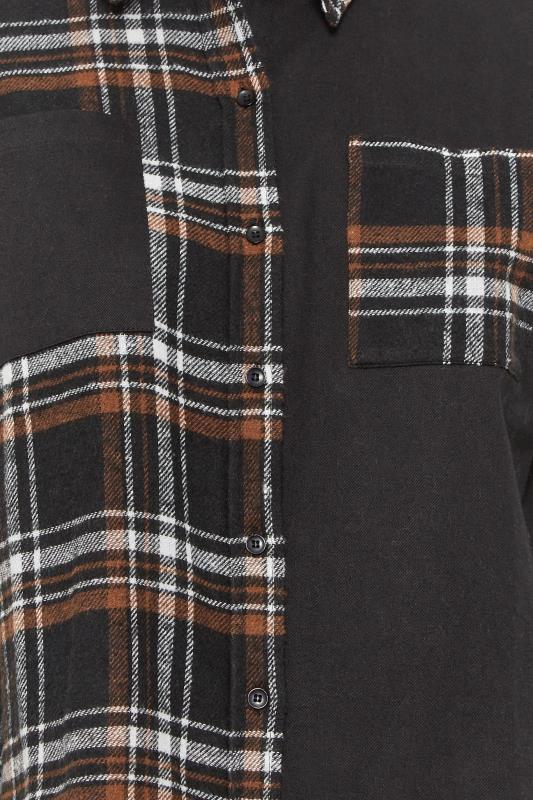 LIMITED COLLECTION Plus Size Brown & Black Contrast Check Cropped Shacket | Yours Clothing 6