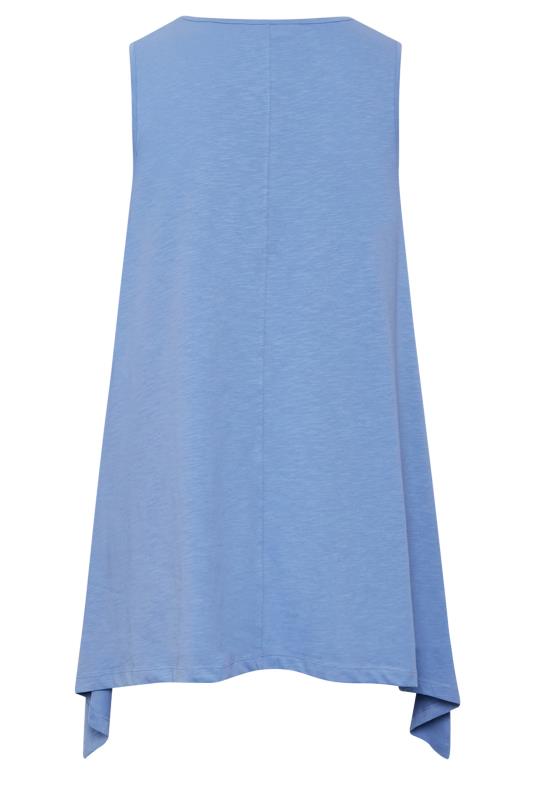 YOURS Curve Plus Size Blue Hanky Hem Vest Top | Yours Clothing  7