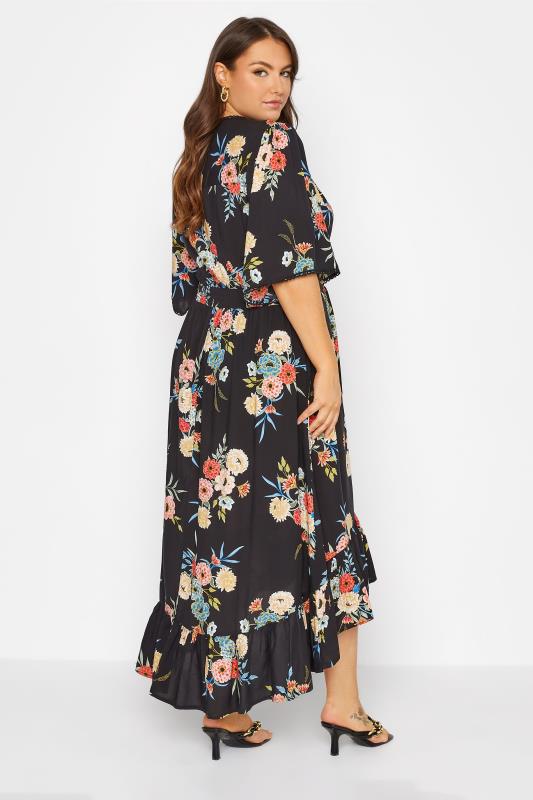 Plus Size Black Floral High Low Dress | Yours Clothing 2