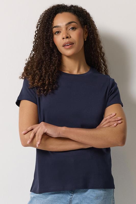 M&Co 3 PACK Black & Navy Blue Cotton T-Shirts | M&Co 4