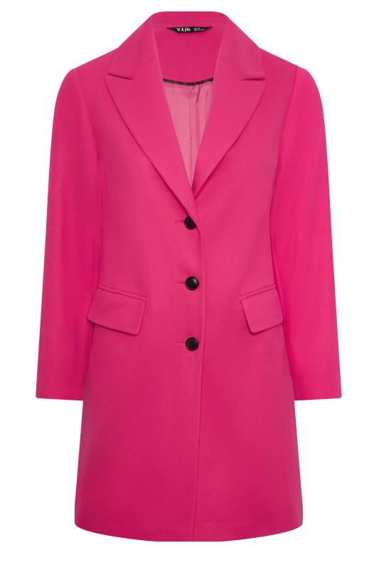 YOURS Plus Size Pink Midi Formal Coat | Yours Clothing 6