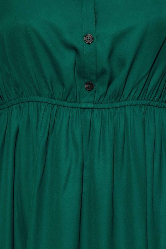 LIMITED COLLECTION Plus Size Curve Forest Green Peplum Shirt | Yours Clothing 5