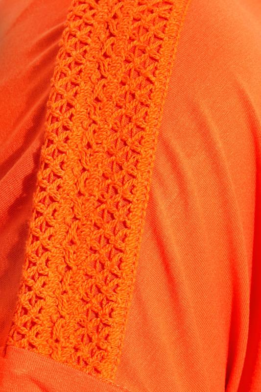 Curve Orange Crochet Shoulder T-Shirt 5