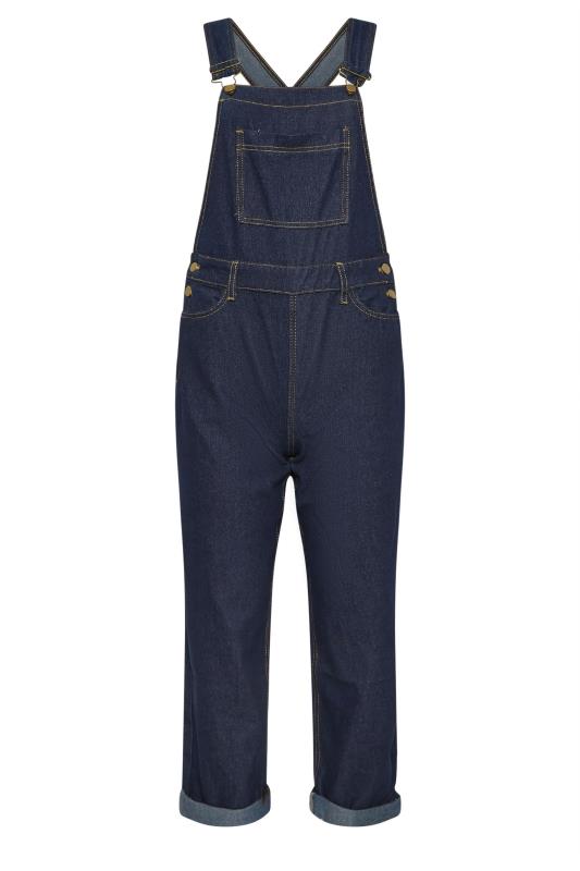 PixieGirl Petite Women's Indigo Blue Straight Leg Cotton Dungarees | PixieGirl 5