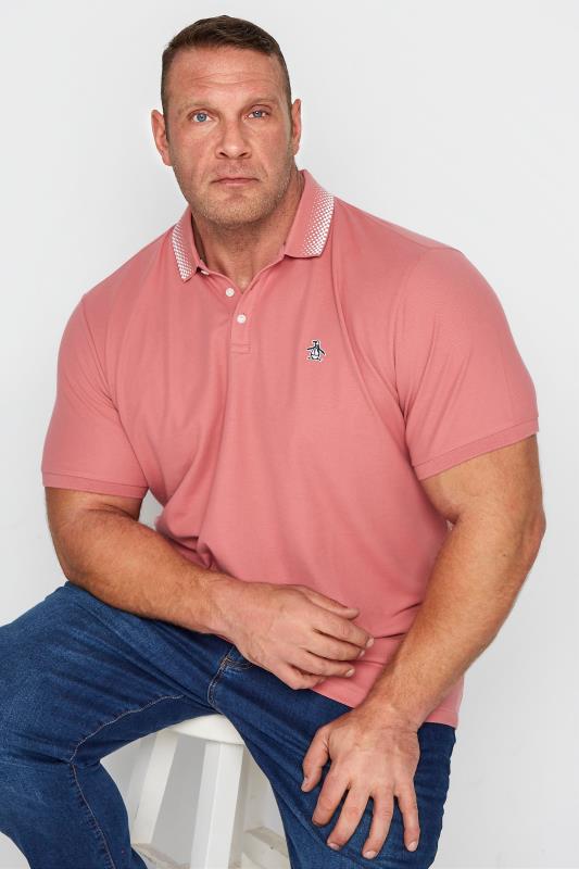 Men's  PENGUIN MUNSINGWEAR Dusty Pink Checkered Collar Polo Shirt