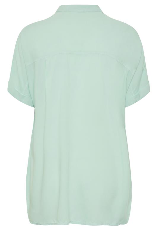 YOURS Plus Size Sage Green Short Sleeve Shirt | Yours Clothing 7