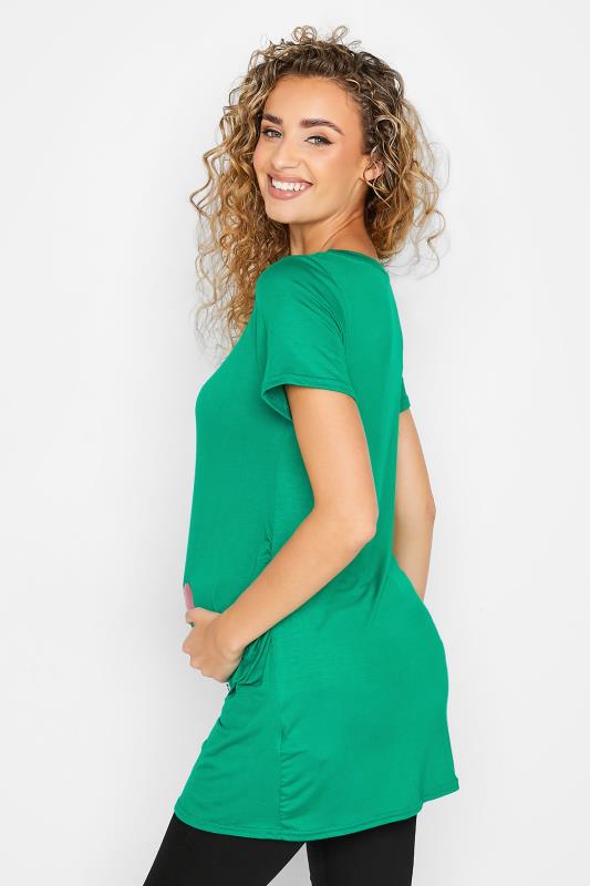 LTS Tall Maternity Green & Red Bow Print 'Little Miracle' Christmas T-shirt | Long Tall Sally 3