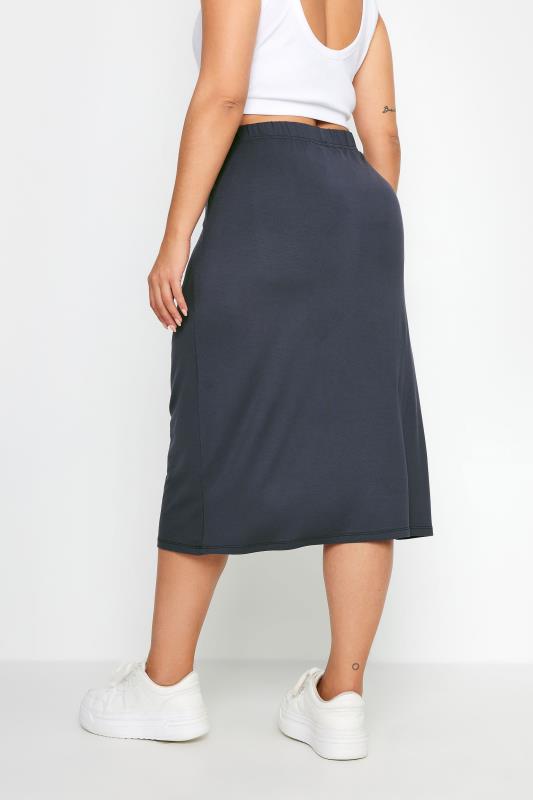 YOURS Plus Size Charcoal Grey Midi Tube Skirt | Yours Clothing 3