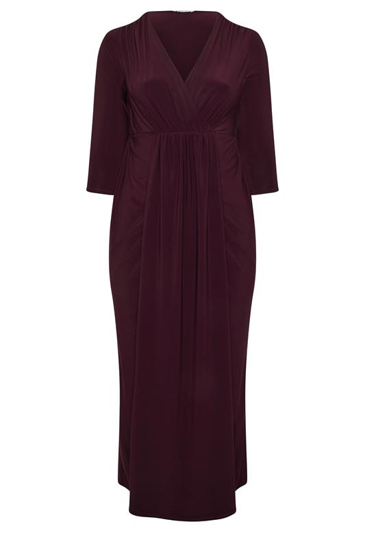 YOURS LONDON Plus Size Purple Maxi Drape Dress | Yours Clothing 5
