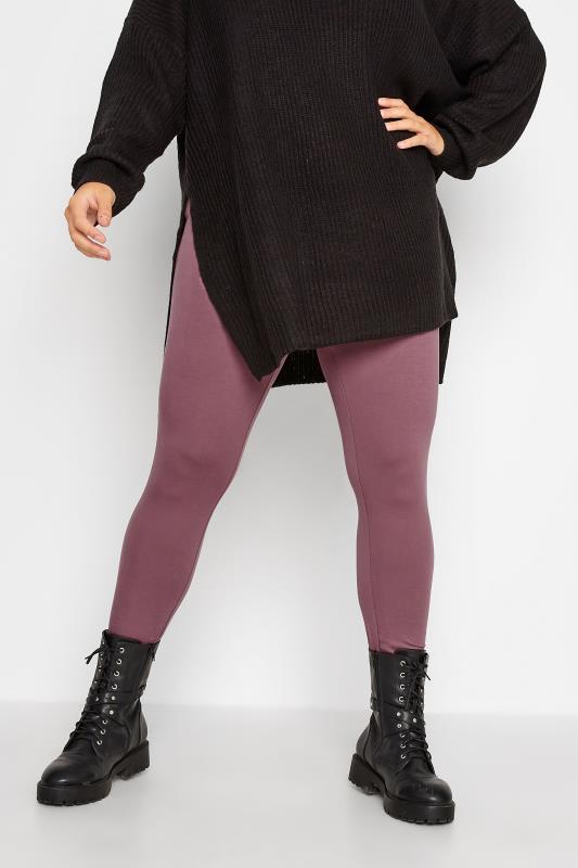 Curve Plus Size Dusty Pink Leggings | Yours Clothing 1