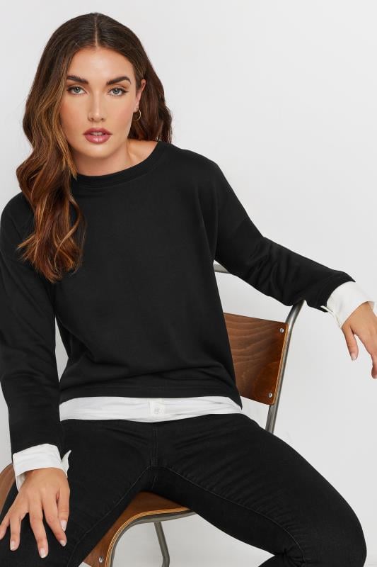 LTS Tall Black Shirt Sweatshirt | Long Tall Sally 1