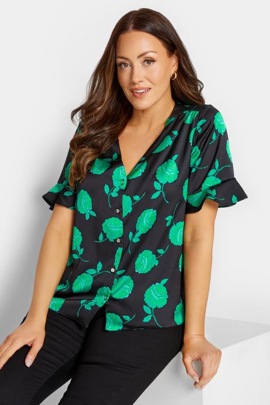 M&Co Black Floral Tie Back Blouse | M&Co