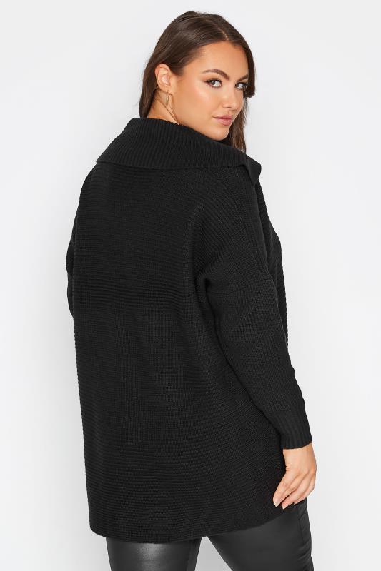 Plus Size Black Oversized Sailor Collar Jumper | Yours Clothing  3