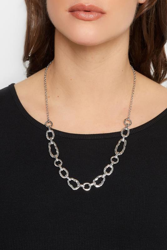Plus Size  Silver Circle Chain Necklace