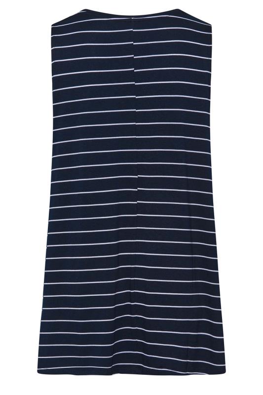 Plus Size Blue Stripe Sleeveless Pleat Detail Vest Top | Yours Clothing  7