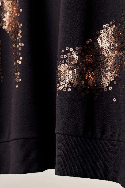 EVANS Plus Size Black & Bronze Sequin Sweatshirt | Evans 7