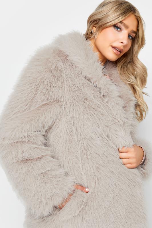Women's Light Grey Premium Faux Fur Jacket - Light Grey M