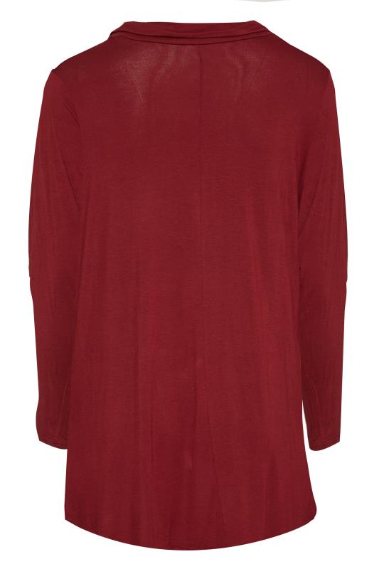 LIMITED COLLECTION Wine Red Rugby Collar Top_BK.jpg