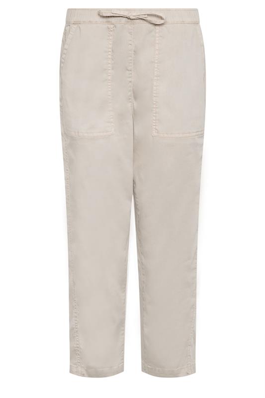 M&Co Natural Brown Tie Waist Barrel Trousers | M&Co 5
