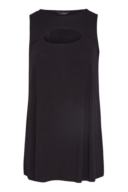 Plus Size Black Cut Out Swing Vest Top | Yours Clothing  6