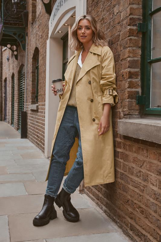 YOURS Plus Size Beige Brown Trench Coat | Yours Clothing 5