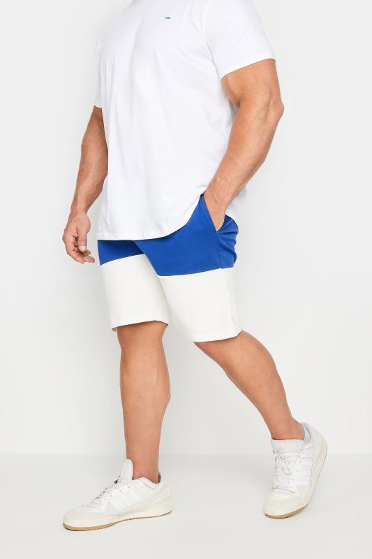 Men's  STUDIO A Big & Tall Blue Cut & Sew Panelled Shorts