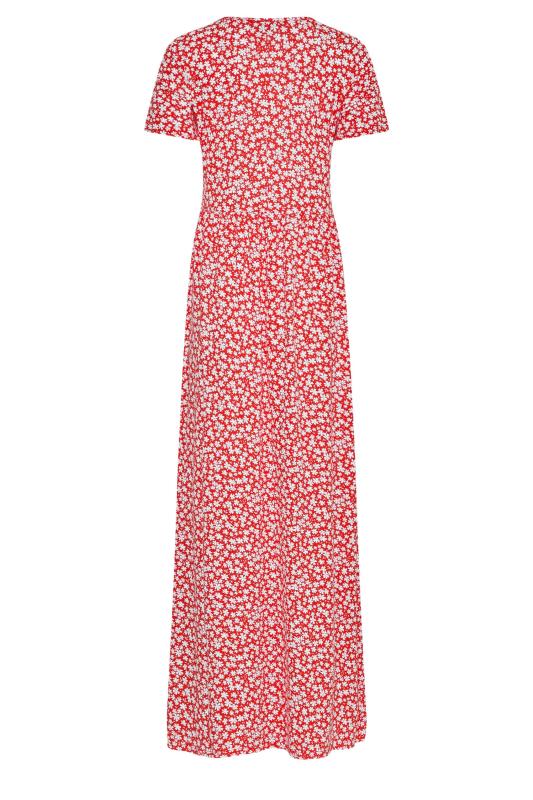 LTS Tall Red Ditsy Floral Maxi Dress 7