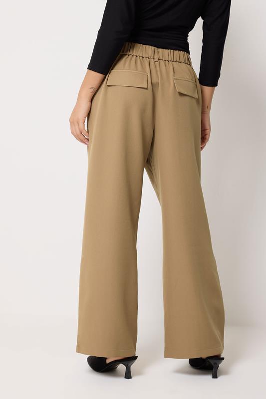 PixieGirl Petite Women's Light Brown Wide Leg Trousers | PixieGirl 2