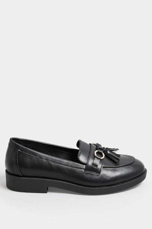 Black Tassel Detail Loafers In Extra Wide EEE Fit | Yours Clothing 3