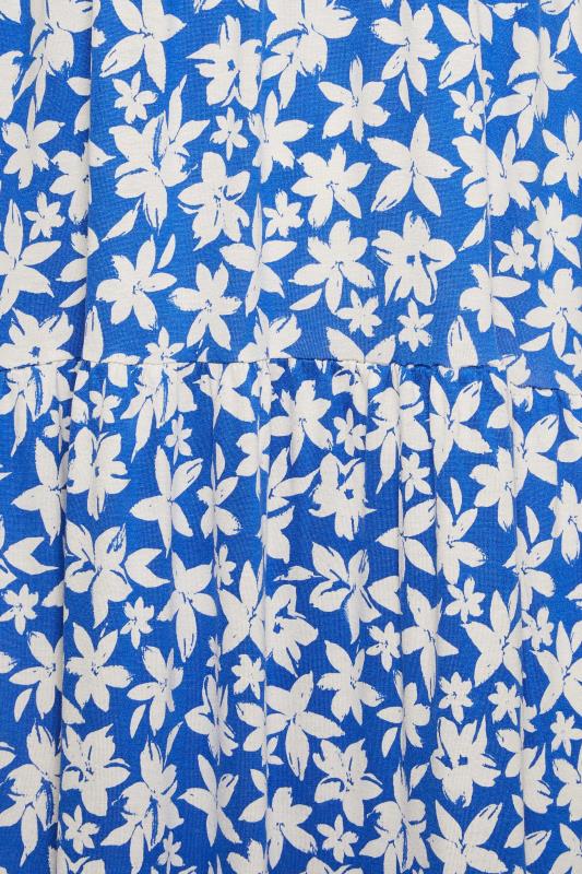 YOURS Plus Size Blue Floral Print Wrap Midi Dress | Yours Clothing 5