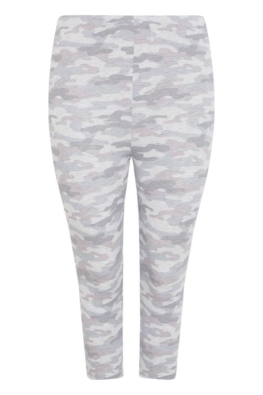 Plus Size Grey Camo Cropped Leggings | Yours Clothing  4