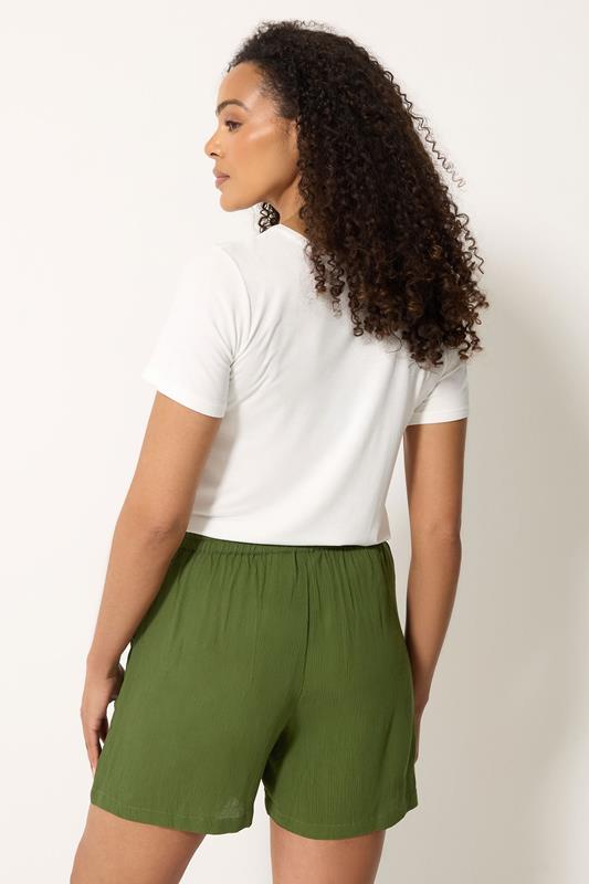 M&Co Khaki Green Crinkle Shorts | M&Co 2