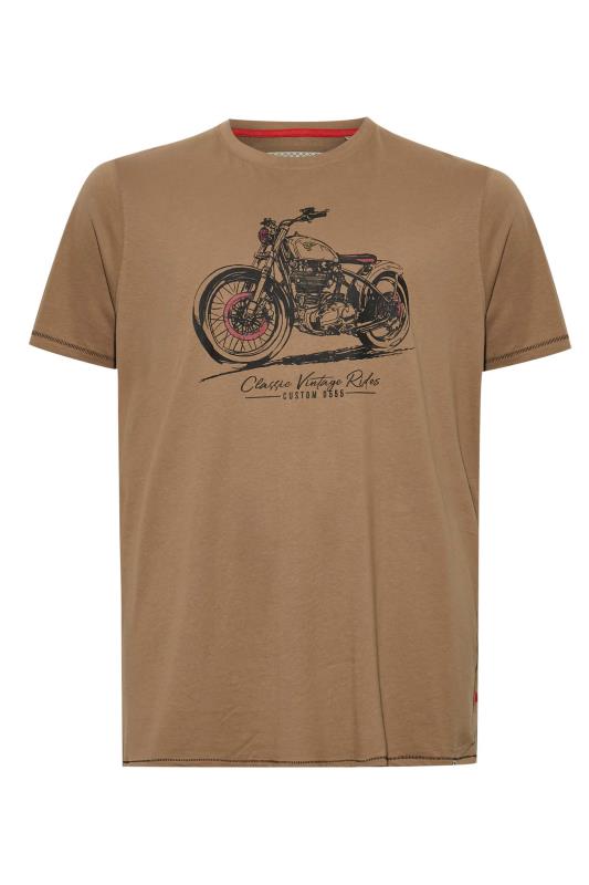 D555 Big & Tall Brown Classic Motorbike Printed T-Shirt 3