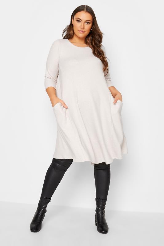 Plus Size  YOURS Curve White Pocket Soft Touch Dress